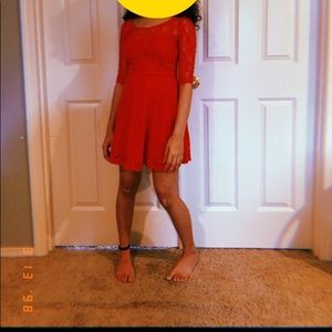 Red lace dress